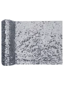 Santex Chemin De Table à Paillettes Argentées -BEAUTIFUL BRIDE SHOP Ventes 017 2118 tafelloper pailletten zilver 2