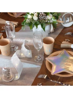 Santex Chemin De Table En Argent Métallique