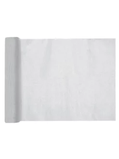 Santex Chemin De Table En Argent Métallique -BEAUTIFUL BRIDE SHOP Ventes 017 tafelloper organza metallic zilver 2