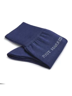 Carlo Lanza Just Married Chaussettes En Coton Bleu