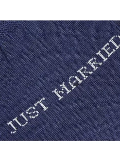 Carlo Lanza Just Married Chaussettes En Coton Bleu -BEAUTIFUL BRIDE SHOP Ventes 100 268 detail