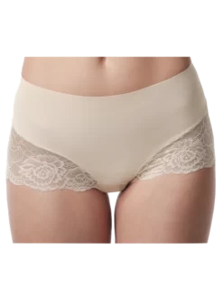 Poirier 15-925 Nude Short à Dentelle Taille Moyenne