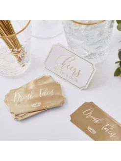 Ginger Ray GO-169 Gold Wedding Jetons De Boisson