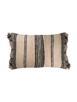 Pomax - RAIA - Coussin - Coton- Longueur 60 X Largeur 40 Cm - Beige