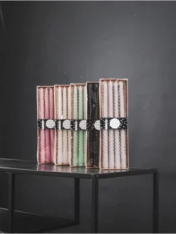 Housevitamin - Bougies Torsadées - Lot De 4 - Gris - 20cm -BEAUTIFUL BRIDE SHOP Ventes 5 1 1