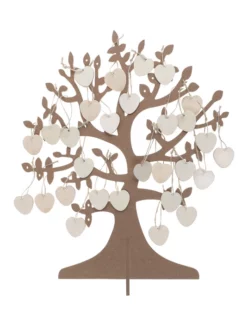 Arbre à Souhaits Avec Coeurs En Bois (50 Pièces)
