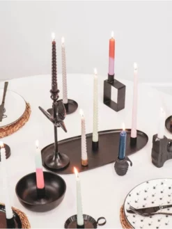 Housevitamin - Bougies Torsadées - Lot De 4 - Gris - 20cm -BEAUTIFUL BRIDE SHOP Ventes 6 2 1