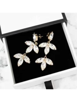 Abrazi Notch Swarovski Boucle D'Oreille Or -BEAUTIFUL BRIDE SHOP Ventes ab o7 nv3 gold 3