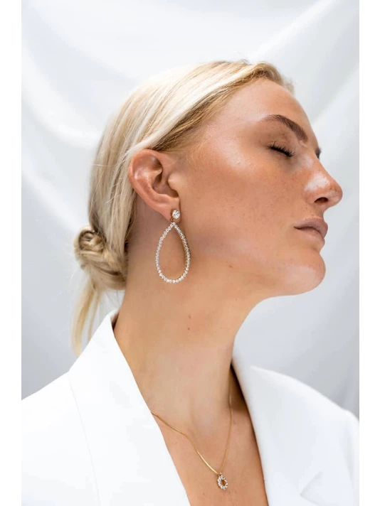 Abrazi Nina Swarovski Boucle D'Oreille Or 2 Abrazi Nina Swarovski Boucle D'Oreille Or – Image 2