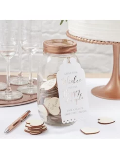 Ginger Ray Bocal à Souhaits - Beautiful Botanics -BEAUTIFUL BRIDE SHOP Ventes bb 243 wenspot met houten hartjes 3 3