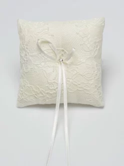 Coussin D'alliances Dentelle Et Cristaux Swarovski