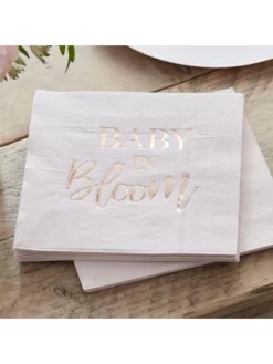Ginger Ray BL-107 Floral Baby Shower Serviettes