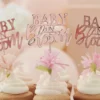Ginger Ray BL-108 Floral Baby Shower Cupcake Toppers
