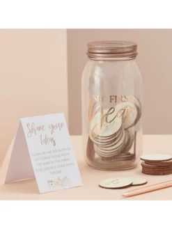 Ginger Ray BL-114 Floral Baby Shower Memory Jar