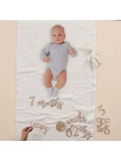 Ginger Ray BL-119 Floral Baby Shower Signe En Bois Milestone De Bébé