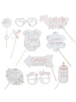 Ginger Ray BL-125 Floral Baby Shower Photo Booth Props -BEAUTIFUL BRIDE SHOP Ventes bl 125 baby in bloom photobooth props cut out min