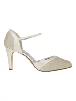 Rainbow Club Caroline Chaussures De Mariée -BEAUTIFUL BRIDE SHOP Ventes caroline ivory satin silver fine glitter 2
