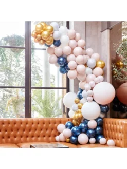 Ginger Ray BA-324 Balloon Arch Marble, Grey & Chrome Gold Arche De Ballons