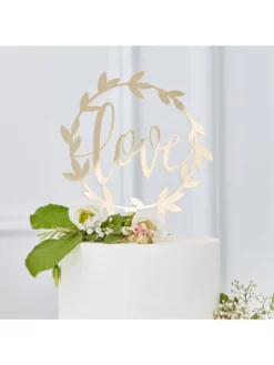 Ginger Ray GO-104 Gold Wedding Love Cake Topper