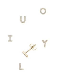 Poirier JE-100 Boucles D'Oreilles Lettres Or