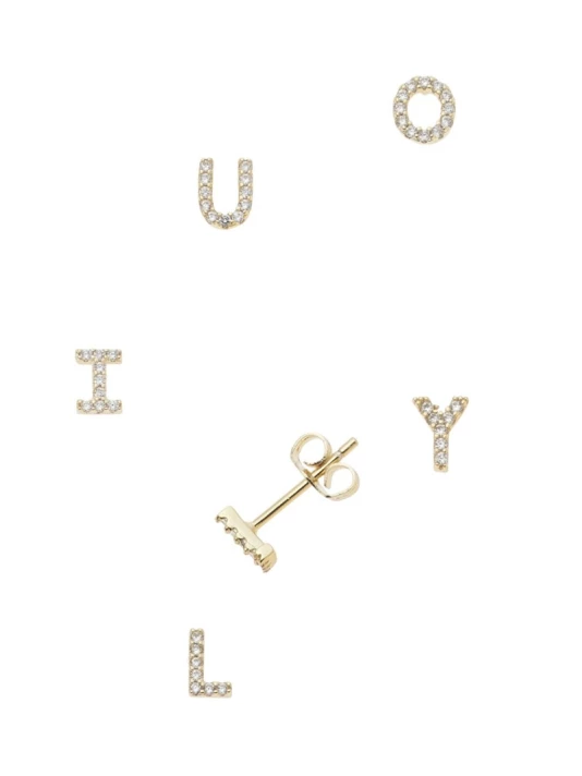 Poirier JE-100 Boucles D'Oreilles Lettres Or 1 Poirier JE-100 Boucles D'Oreilles Lettres Or