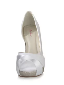 Rainbow Club Kelis Chaussure Mariage Blanc -BEAUTIFUL BRIDE SHOP Ventes kelis white satin silver fine glitter 3