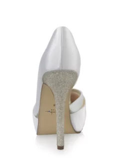 Rainbow Club Kelis Chaussure Mariage Blanc -BEAUTIFUL BRIDE SHOP Ventes kelis white satin silver fine glitter 5