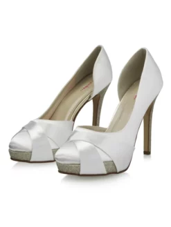 Rainbow Club Kelis Chaussure Mariage Blanc -BEAUTIFUL BRIDE SHOP Ventes kelis white satin silver fine glitter 6