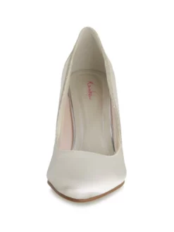 Rainbow Club Kourtney Chaussure Mariage -BEAUTIFUL BRIDE SHOP Ventes kourtney ivory satin silver fine glitter 3 2