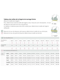 Poirier 424 Guêpière 'Full Figure' -BEAUTIFUL BRIDE SHOP Ventes maattabel lingerie fr productniveau 2 12