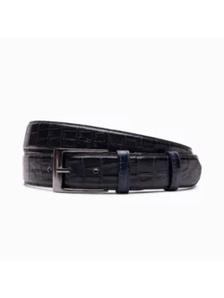 Paulo Bellini Croco Ceinture Homme Bleu