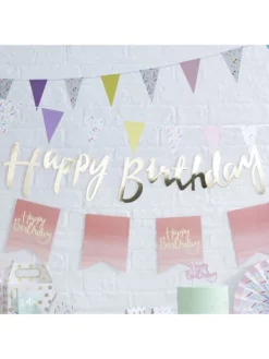 Ginger Ray Guirlande Dorée Happy Birthday | Pick & Mix