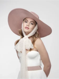 Poirier HT-103-Rose Chapeau -BEAUTIFUL BRIDE SHOP Ventes poirier ht 103 pink hat 5