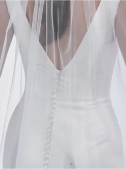 Poirier S49-210-1-Ivoire Voile -BEAUTIFUL BRIDE SHOP Ventes poirier s49 210 1 ivory veil 5 1