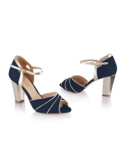 Rachel Simpson Lauren Chaussures Mariage Bleu -BEAUTIFUL BRIDE SHOP Ventes rachel simpson lauren navy wedding shoes 2