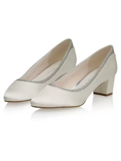 Rainbow Club Preslie Chaussures De Mariée -BEAUTIFUL BRIDE SHOP Ventes rainbow club preslie ivory satin silver fine glitter 6