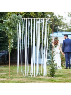 Ginger Ray BR-303 Botanical Wedding Fond De Ruban Blanc