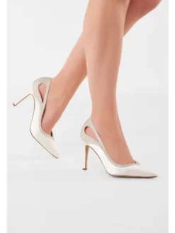 Rainbow Club Sadiee Chaussures Mariage -BEAUTIFUL BRIDE SHOP Ventes sadiee ivory satin silver fine glitter