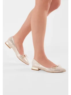 Fiarucci Bridal Shari Chaussures Mariage Dorées -BEAUTIFUL BRIDE SHOP Ventes shari champagne gold leather