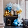 Ginger Ray BA-323 Balloon Arch Bleu Et Or Chromé Arche De Ballons