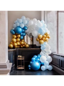 Ginger Ray BA-323 Balloon Arch Bleu Et Or Chromé Arche De Ballons